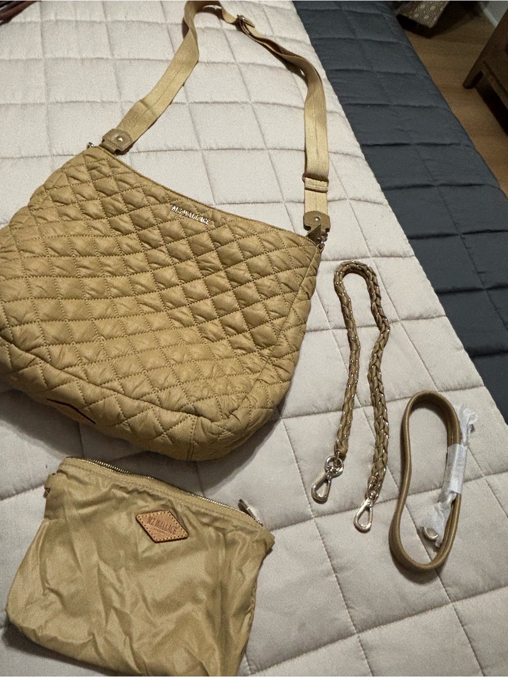 MZ Wallace Hobo Bag Shoulder Bag with Removable Chain and Crossbody Strap -